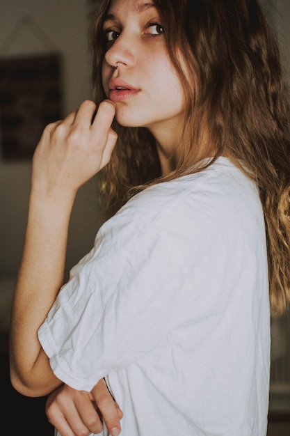 Portrait of beautiful young woman