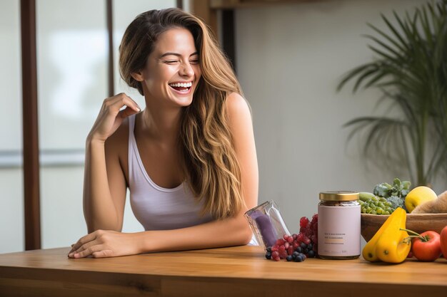 Portrait of beauty body slim woman posting while relax and feeling fresh, refresh drink, wellness, diet, healthcare, mineral at home. Healthy liquid lifestyle concept