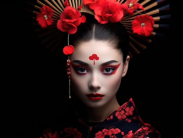 Portrait of beauty japanese Geisha