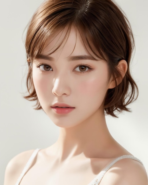 Premium AI Image Portrait of beauty Japanese women with short hair