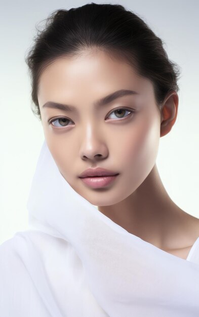 Portrait of beauty woman with perfect healthy glow skin facial