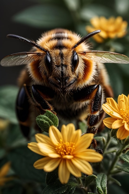 A portrait of a bee