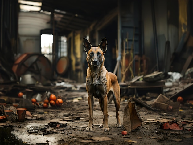 Portrait of belgian shepherd malinois detailed photo Generative AI