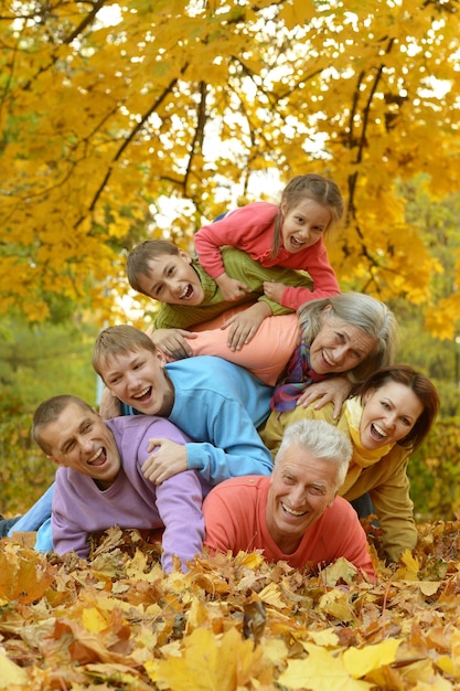 Portrait of a big family having fun