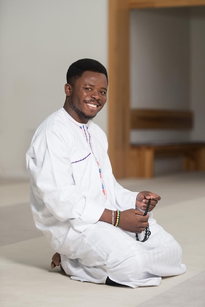 Portrait Of A Black Islamic Man In Mosque