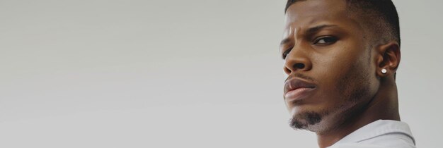 Portrait of a black man in a barbershop