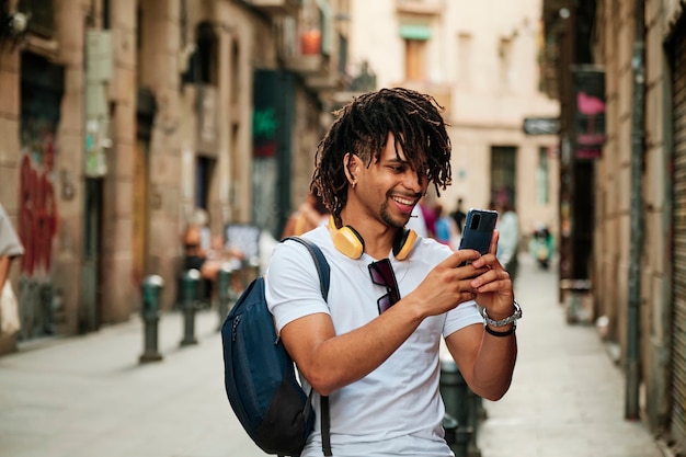 Portrait of a black man with Dreadlocks  concept lifestyle