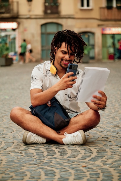 Portrait of a black man with Dreadlocks  concept lifestyle