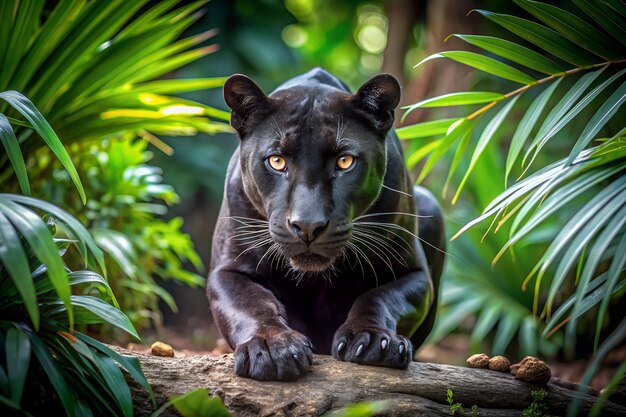 Photo portrait of a black panther