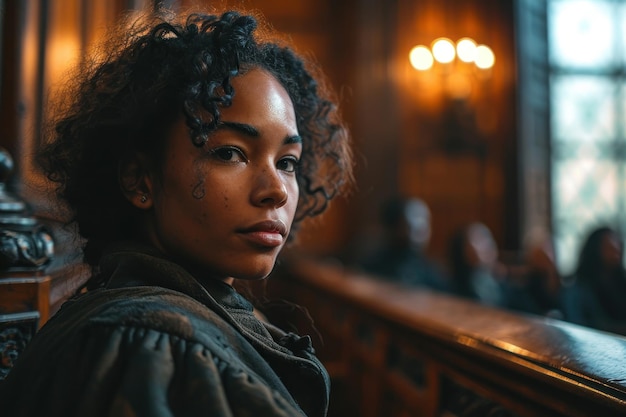 Portrait of a black woman in court