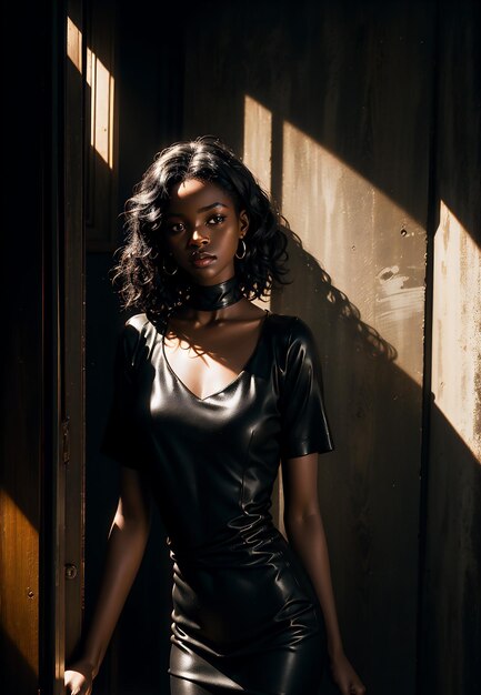 Photo portrait of a black woman in a studio cosmetic and natural face cosmetics beautiful and young