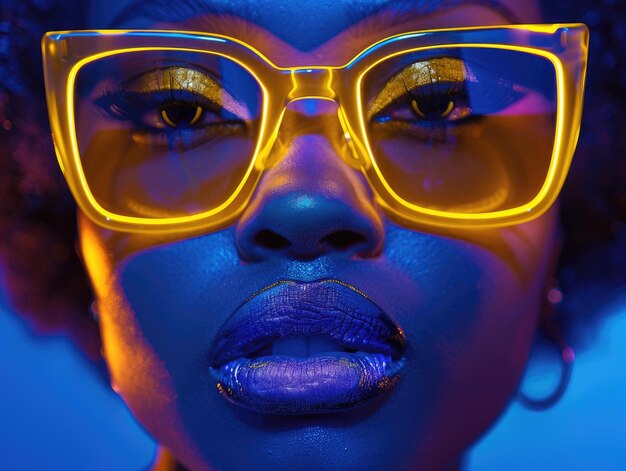 Portrait of a black woman wearing glasses