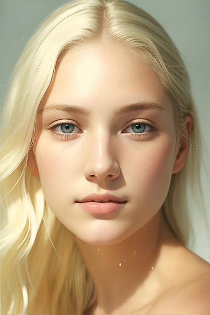 portrait of blonde model young and beautiful
