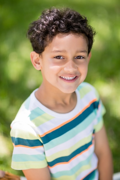 Portrait of boy in park