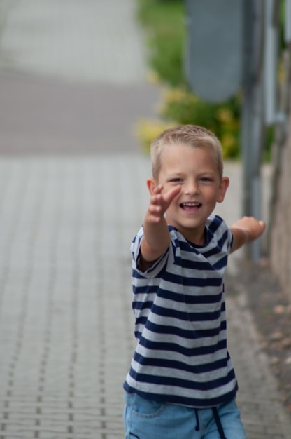 portrait of a boy on the street