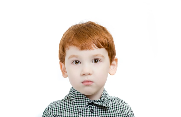 Photo portrait of a boy on a white background