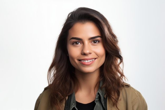 portrait of a brazilian woman with brown hair