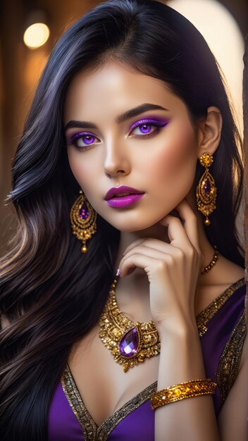 Portrait Of Breathtakingly Gorgeous Exotic Beautiful Woman