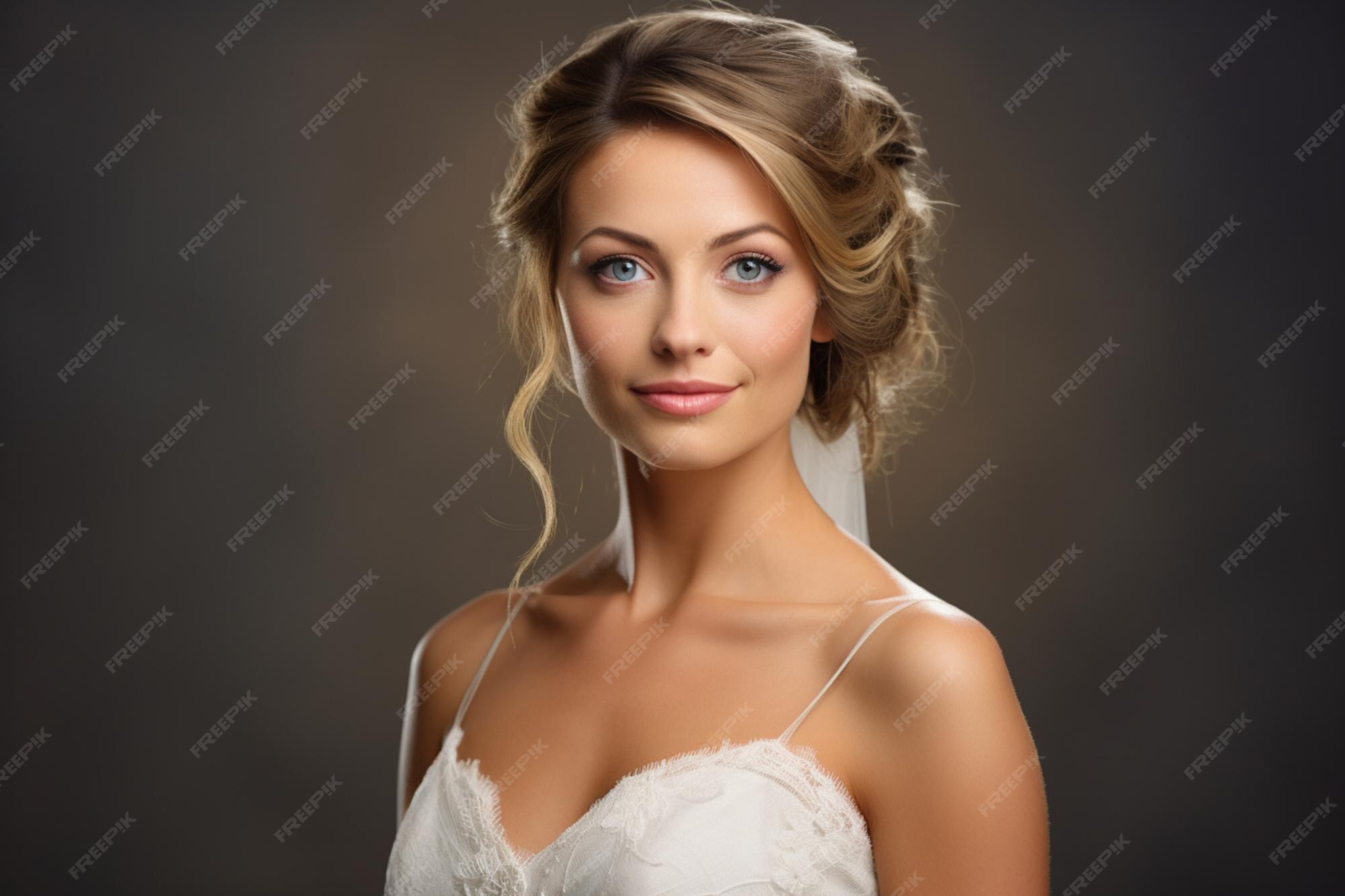 Premium AI Image A Portrait Of A Bride Before Her Wedding On Studio premium-ai-image-a-portrait-of-a-bride-before-her-wedding-on-studio