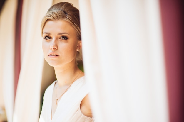 Portrait of bride. Summer wedding