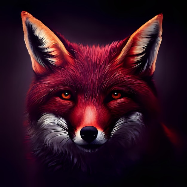 Portrait of a brown fox staring