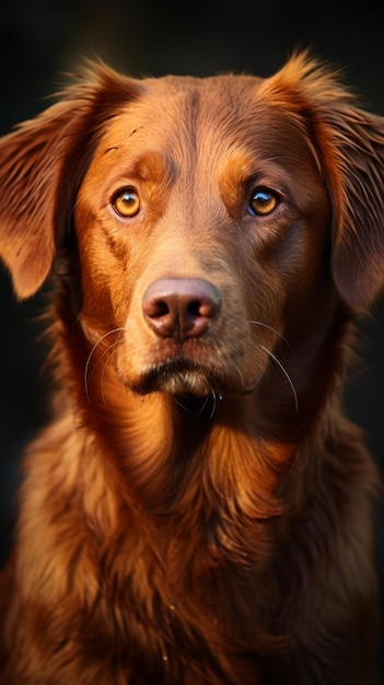 Portrait of a brown golden retriever dog