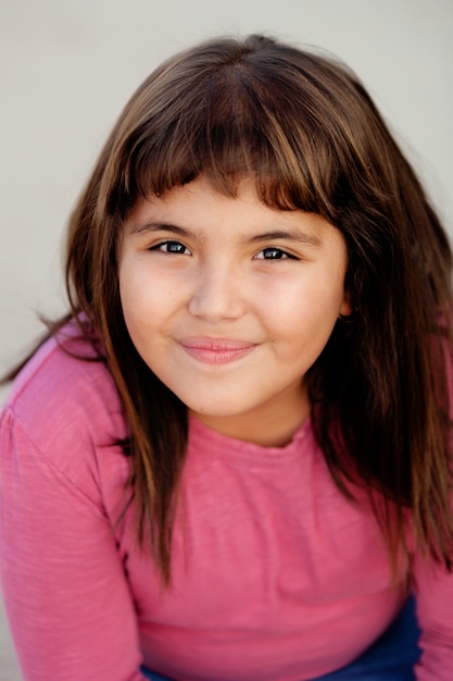 Portrait of a brunette preteen girl 