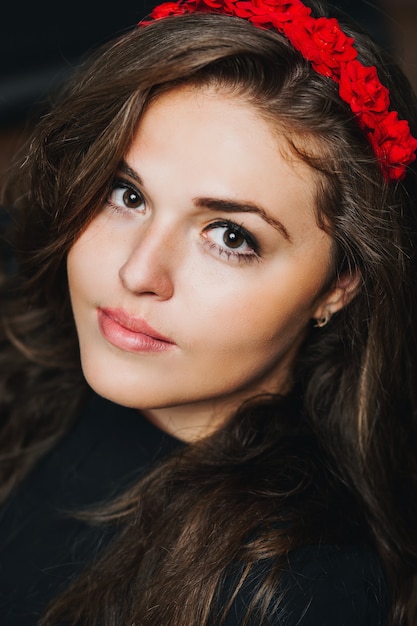 Portrait of brunette woman