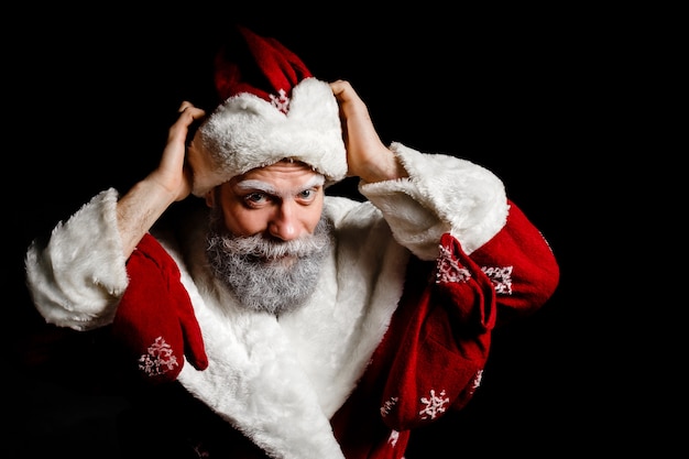 Portrait of a brutal mature Santa Claus