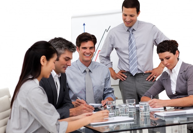 Portrait of a business team having a meeting