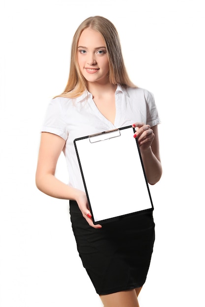 Portrait of a business woman isolated on white 