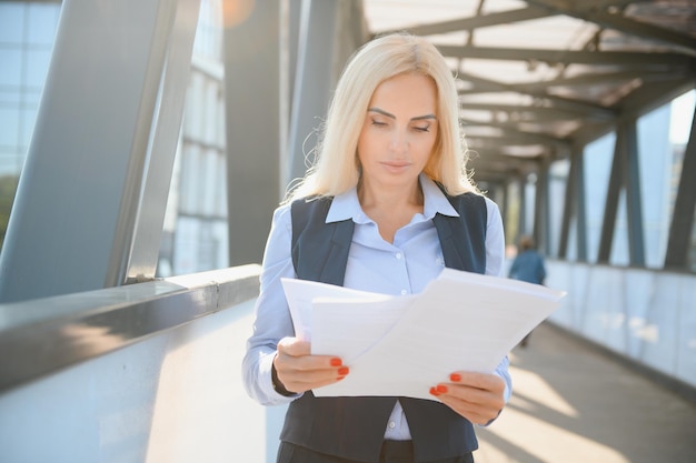 Portrait of business woman outdoor