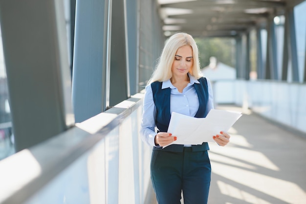 Portrait of business woman outdoor