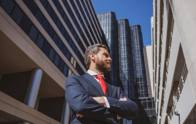 Portrait of businessman standing in a office