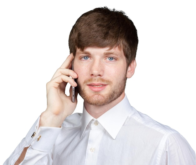 Portrait of a businessman talking on the phone