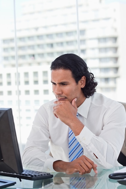 Portrait of a businessman thinking