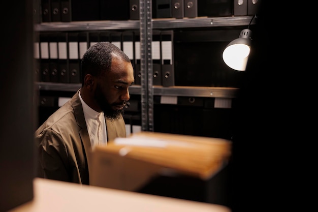 portrait of businessman working at office