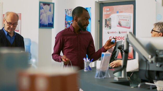 Portrait of businessman working in office