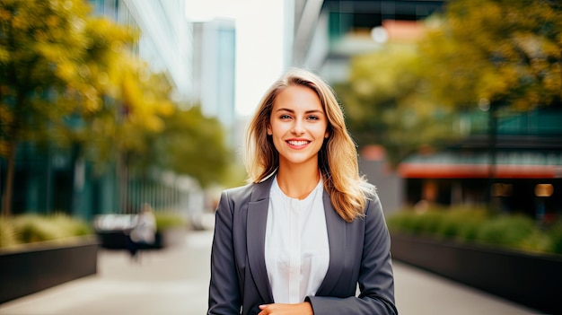 portrait businesswoman outdoors