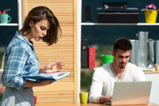 Portrait of businesswoman secretary at work in the office