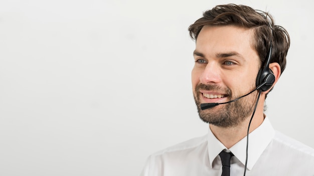 Photo portrait of call center agent