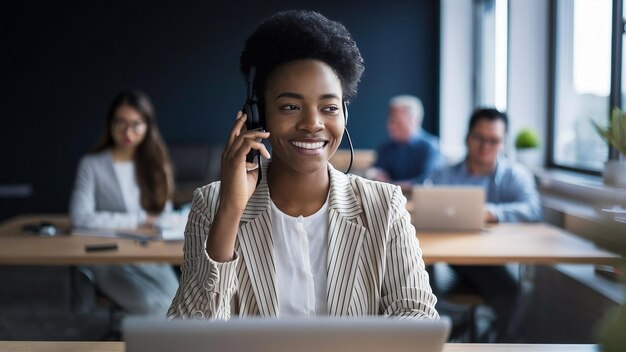 Portrait of call center agent