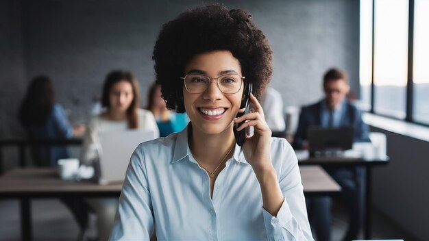 Portrait of call center woman