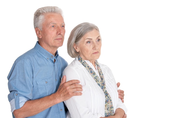 Photo portrait of calm senior couple