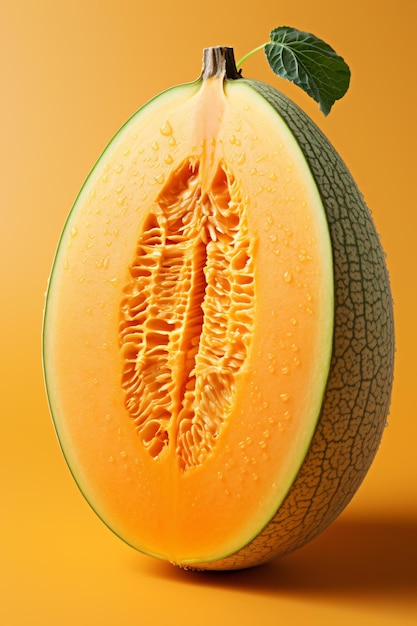 Portrait of cantaloupe Ideal for your designs banners or advertising graphics