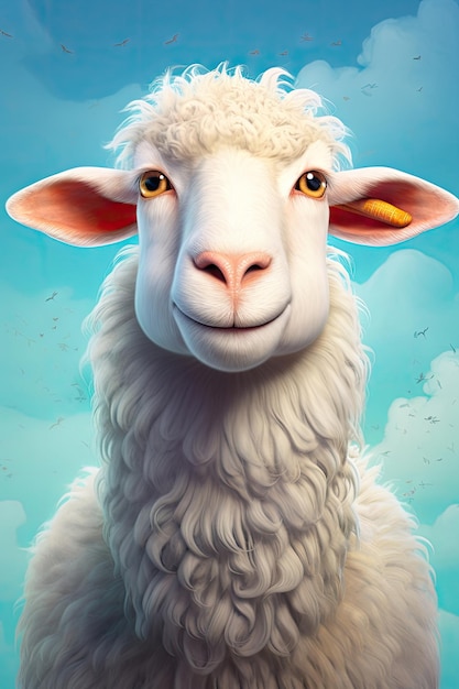 portrait Cartoon character of sheep