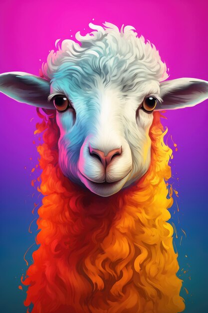 Portrait Cartoon character of sheep