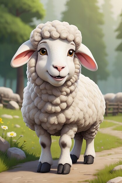 Portrait Cartoon character of sheep