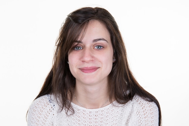 Portrait of a casual smiling woman looking