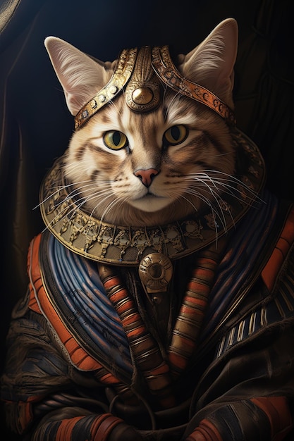 Portrait of a cat Portrait of a beautiful cat in a medieval armor Fantasy